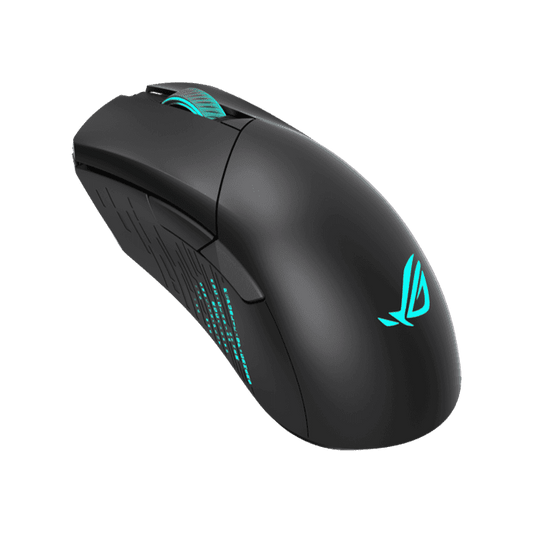 ماوس الألعاب اللاسلكي الكلاسيكي غير المتماثل ASUS ROG P706 Gladius III مع اتصال ثلاثي الأوضاع (2.4 جيجاهرتز، بلوتوث، USB 2.0 سلكي)، إضاءة Aura Sync RGB 