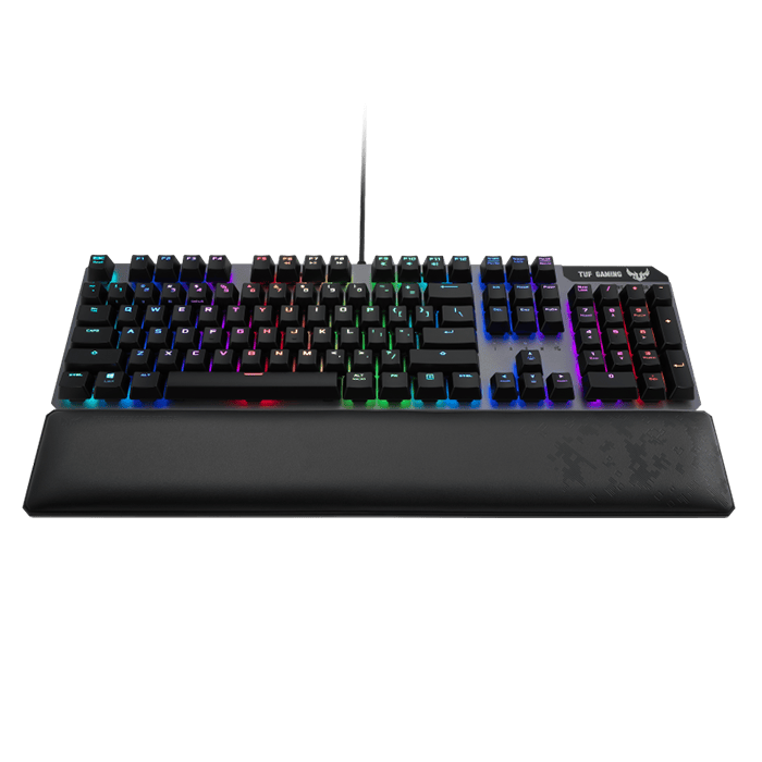 لوحة مفاتيح سلكية Asus TUF Gaming K7 Optical-Mech مقاومة للغبار والماء IP56، وألومنيوم من الدرجة المستخدمة في صناعة الطائرات، وإضاءة Aura Sync