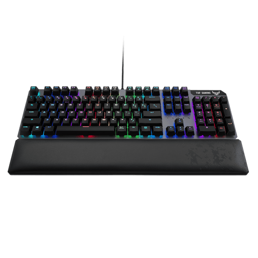 لوحة مفاتيح سلكية Asus TUF Gaming K7 Optical-Mech مقاومة للغبار والماء IP56، وألومنيوم من الدرجة المستخدمة في صناعة الطائرات، وإضاءة Aura Sync